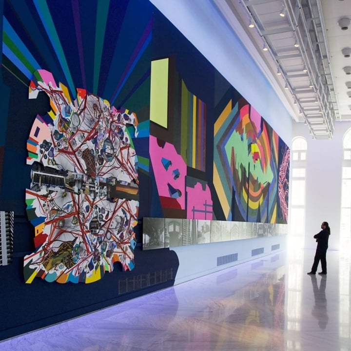 Colorful mural on a wall at the Art Center
