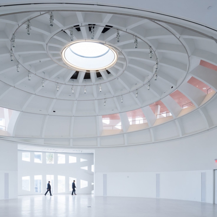 interior of faena forum room with domed ceiling