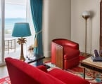 living room in suite at the faena hotel with ocean view