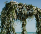 close up of wedding arch