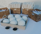 Table with items for guests for the ceremony.