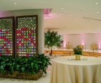 Lobby with planter where guests can write notes to the married couple