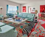 living room in saxony suite at the faena hotel