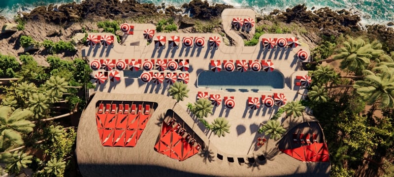 aerial of faena tulum
