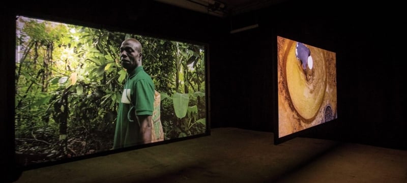 Artwork displayed on large screens