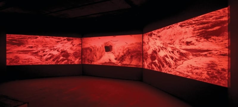 Artwork displayed on large screens
