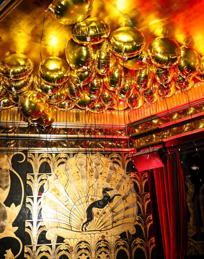Golden balloons in Faena's Saxony Bar