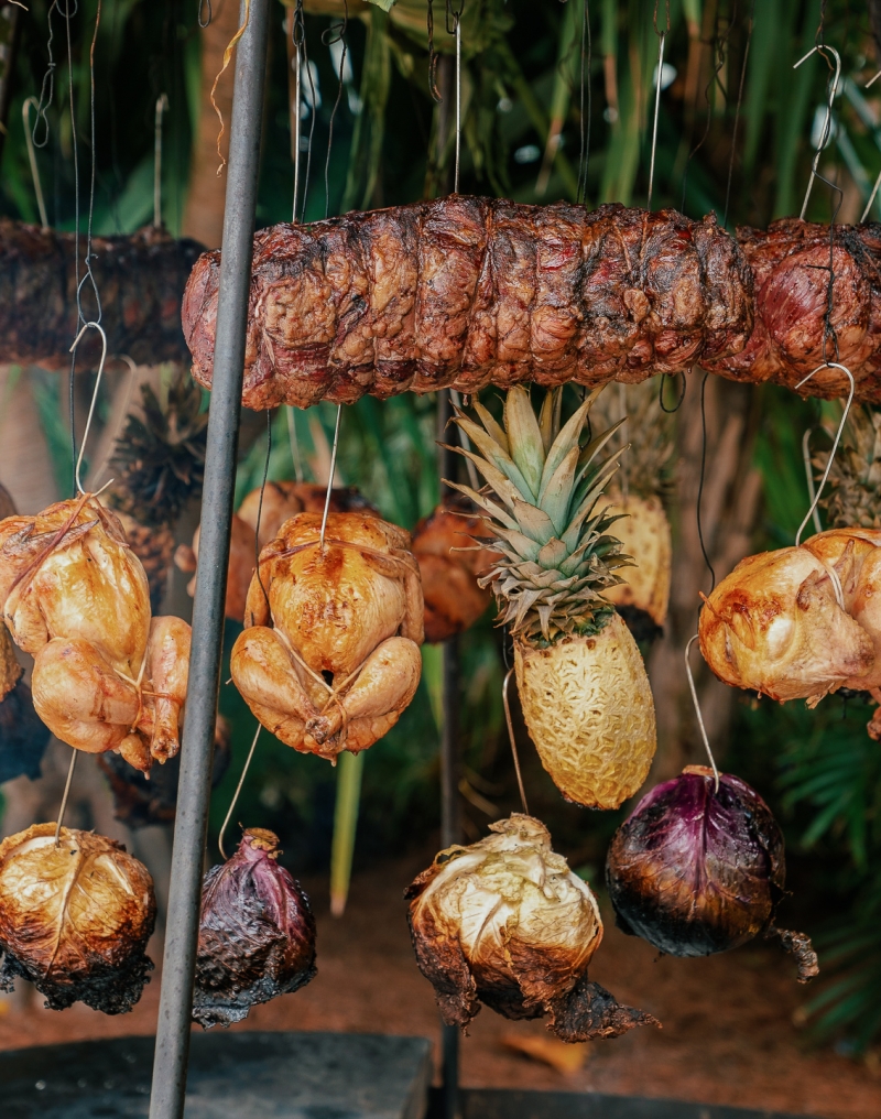 Los Fuegos Asado Dome Hanging food
