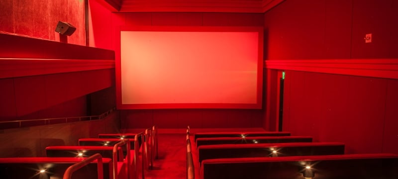 interior shot of screening room 