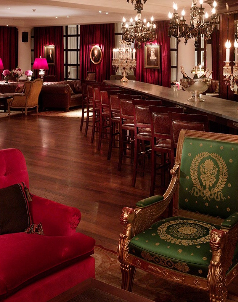 library lounge with bar