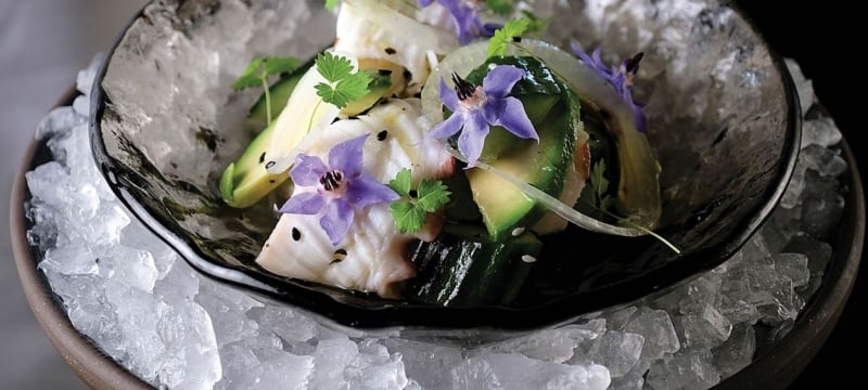 salad over a bowl of ice