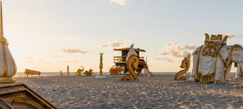 sinking taj mahal art installation on miami beach
