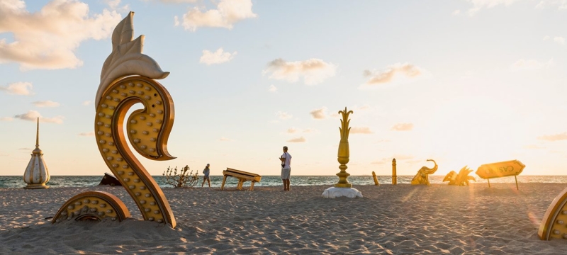 sinking taj mahal art installation on miami beach