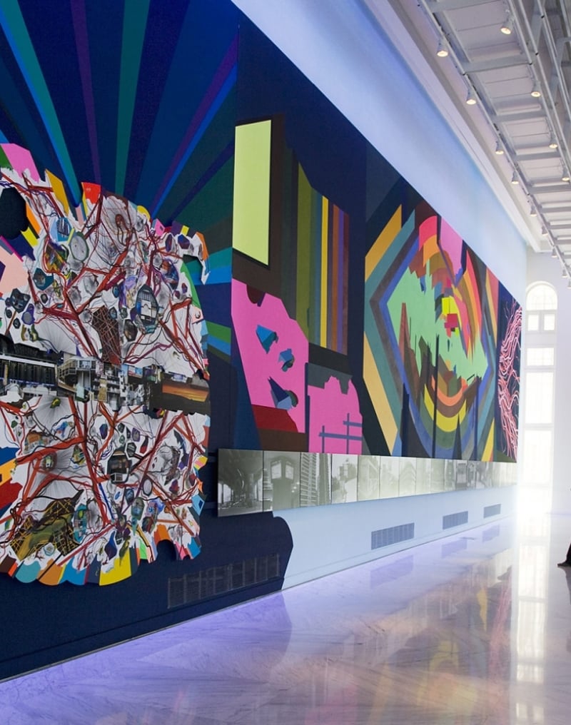 Colorful mural on a wall at the Art Center