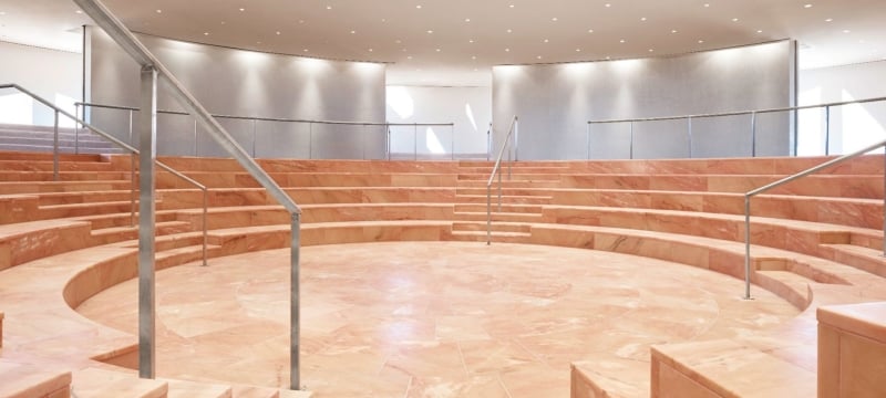 empty amphitheater at the faena forum