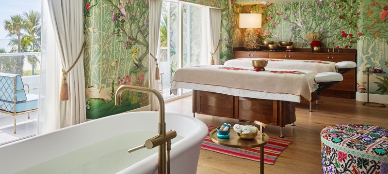 Faena spa couples room with bathtub