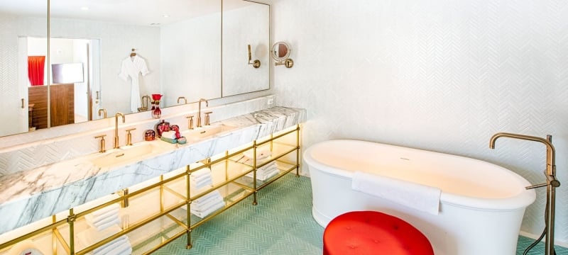 faena suite hotel bathroom with large bathtub