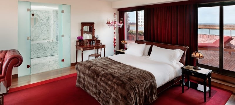 bed in hotel suite