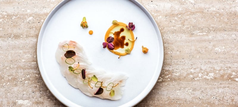Beautifully plated sashimi